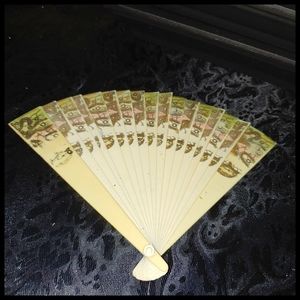 Vintage Asian Stick Hand Fan